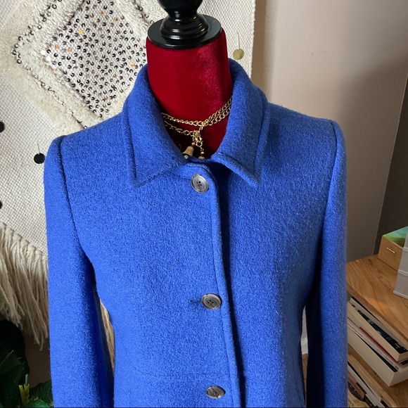 Lands’ End Misses Wool Blend Peacoat Size 4 Blue Wool Coat - Picture 2 of 8